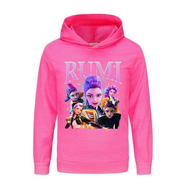 Demon Hunters Barnehettegenser | K-pop Inspirert Genser* Rose Red 130cm