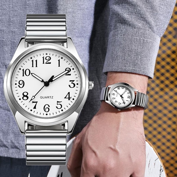 Damklocka Kvarts Armbandsur SILVER MÄN Silver[qb] Silver but
