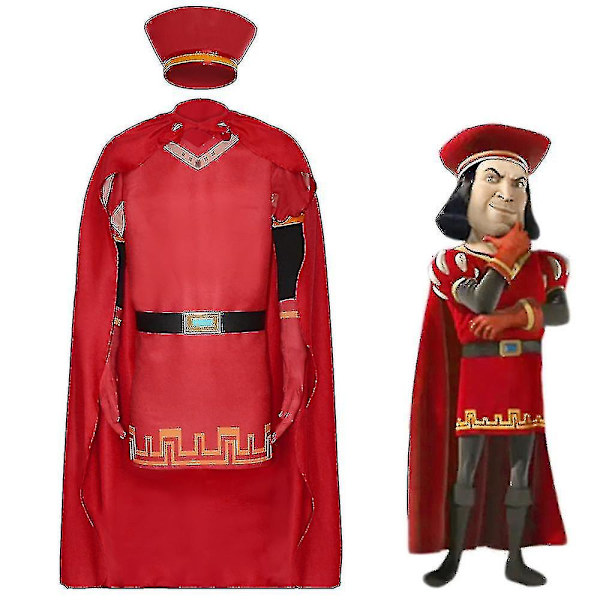 Lord Farquaad Cosplay Kostym för Vuxna & Barn - Halloween Karneval Kostym Set XS