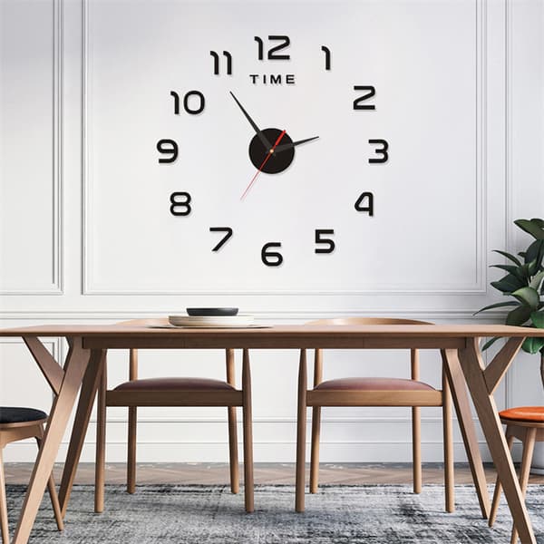 Minimalistisk Akryl Veggklokke med Stille Mekanisme, selvlysende, Medium 3D 90cm glow-in-the-dark Medium 3D 90cm