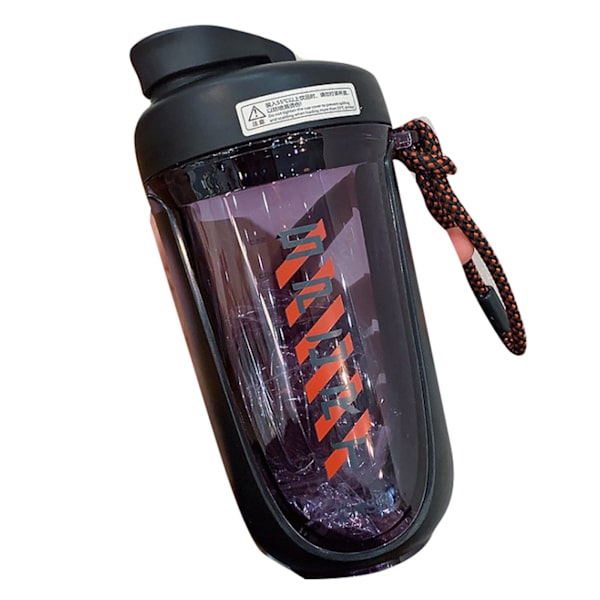 590 ml Fitness Sport vattenflaska läckagesäker Shaker Cup drickflaska för utomhusaktiviteter svart