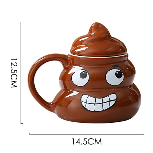 Buskis Prank Poop Keramikmugg med Sked Flerfunktionsvattenkopp för Kvinnor Män D