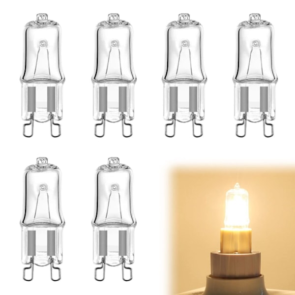 Halogen G9 40W dimbara glödlampor, 2-stiftsbas, 10-pack[qb]