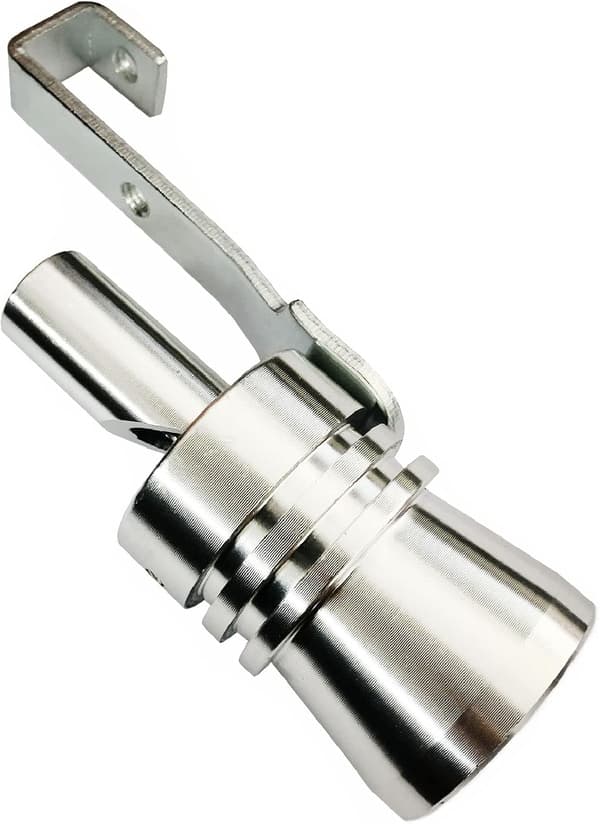 2 stk. XL Størrelse Aluminiumslegering Universal Turbo Lyd Eksos Lyddemper Rør Fløyte Bil Brøl Maker Sølv