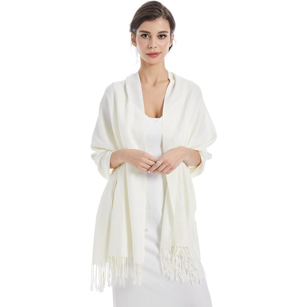 Dam Scarf Kvinna Pashmina Sjal Wraps Brudar Brudtärnor Bröllop Kvälls Klänningar Solid Färg, Beige