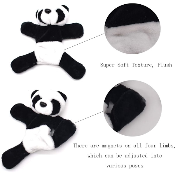4-osainen Panda-jääkaappimagneetti, söpö pehmeä plushi-panda 3D-jääkaappitarra