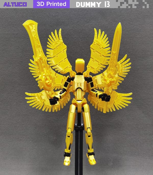 T13 Engel Action Figur med Flere Tilbehør, (Samling Fuldført) Titan 13 Dekorativt Skrivebordslegetøj, 3D Printet Multi-Led Dummy 13 Figur