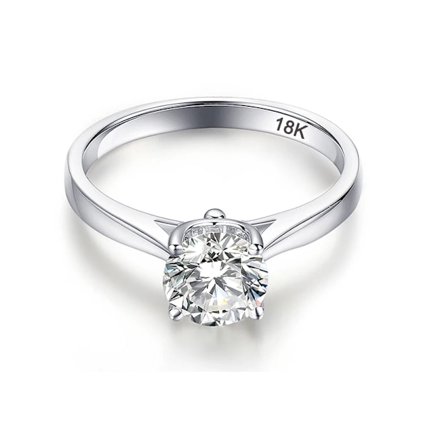 Med referenser ren vit guld färg äkta tibetanskt silver ring bröllop 2ct zirkon bröllop förlovningsband allergifria smycken fyra klor R128 Four Claws R128 8