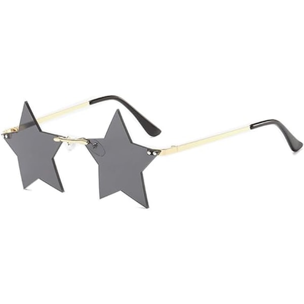 Kantløse stjerneformede solbriller personlighed solbriller til kvinder/mænd festbriller personlighed pentagram briller