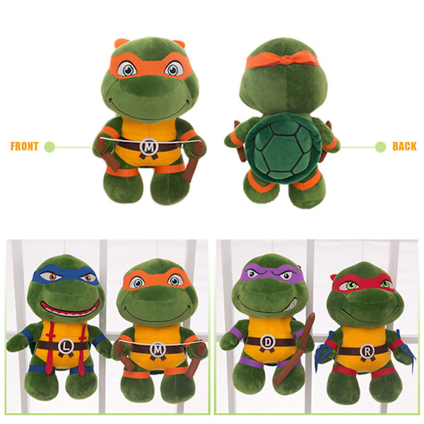 Teenage Mutant Ninja Turtles Plysj Tmnt Leonardo Plysj Søt Skilpadde Plysj Dukke for Barn Rød Ed 25 cm