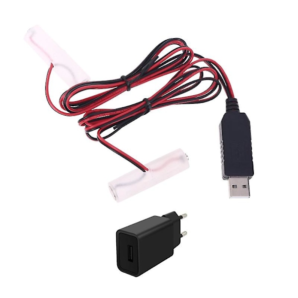 Universell Dual Aa Batteri Eliminator Eu Plug Strömadapter 1.5v 3v 4.5v 6v Kan ersätta 1 till 4 st Aa-batteri