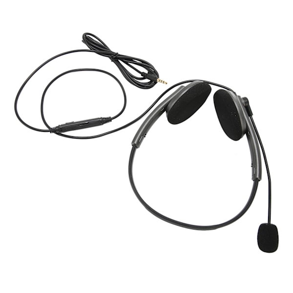 Callcenter-headset - Multifunktionelt, stilfuldt, støjreducerende HD-opkald, høreværn, telefon-headset, rumgrå, enkelt 3,5 mm