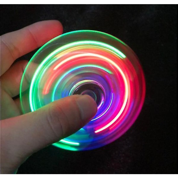 Pimeässä hohtava aikuisten lelu, stressiä lievittävä LED-fidget-tri-spinner