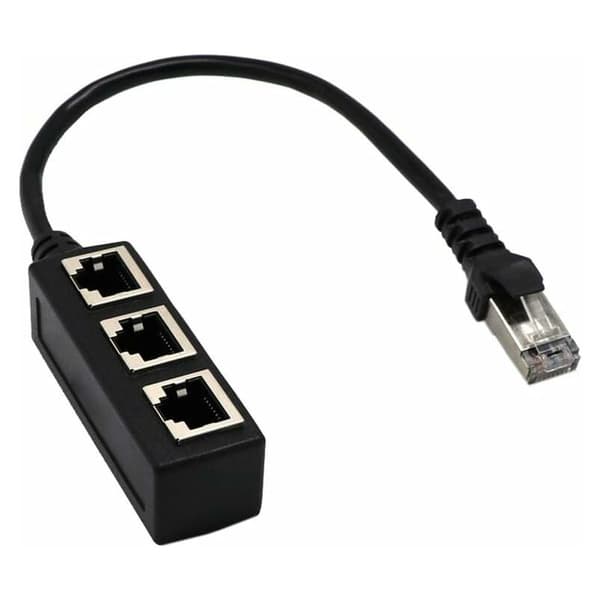 RJ45 Netværk 1 til 3 Port Ethernet Adapter Adapter Kabel Netværkskabel Splitter
