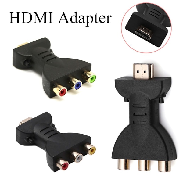 HDMI till 3 RGB/RCA Audio Adapter Komponentkonverterare HDMI to 3RCA