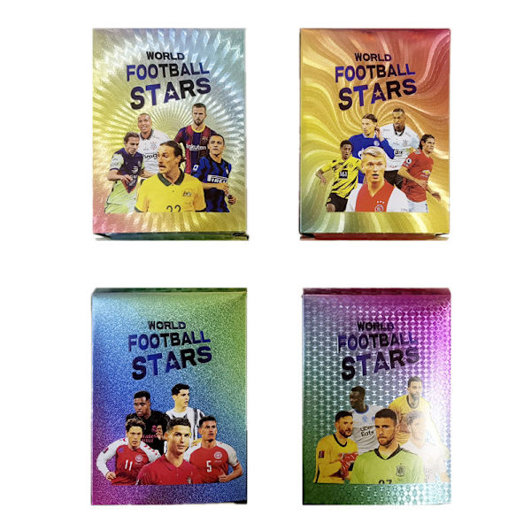 55 gyldne folie fodboldstjernekort - VM, EM, La Liga og Premier League - Engelsk sæt 55 gyldne ark 55 gold sheets 【 Random outer packaging pattern 】