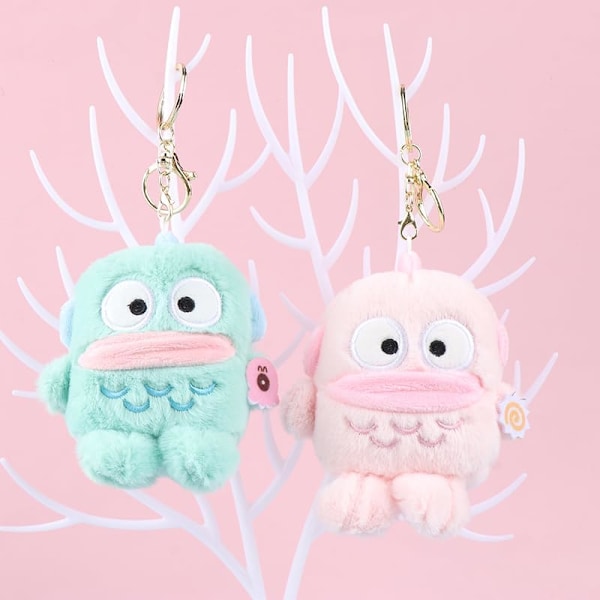 1 st kawaii nyckelring  plysch nyckelring fylld plysch docka ryggsäck (slumpmässig färg)