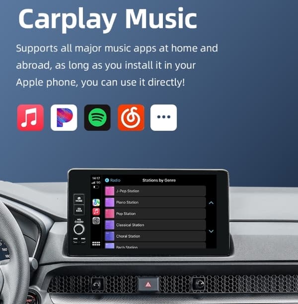 Langaton CarPlay -sovitin, Plug and Play langallisille CarPlay-autoille, langaton Android Auto Dual Channel