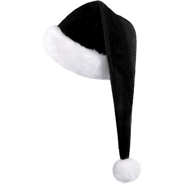Julhatt Tomtehatt För Vuxna, Plus Lång Julhatt Lyxig Tomtehatt, Julpartyhatt För Män Och Kvinnor, Jultillbehör Svart black adult
