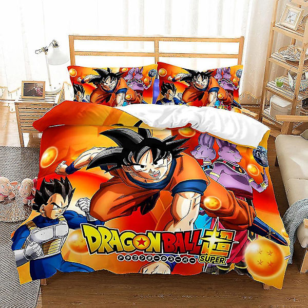 3D-trykt Dragon Ball sengetøysett dynetrekk dynetrekk putevar enkelt dobbelt barn gave US FULL 200x230cm
