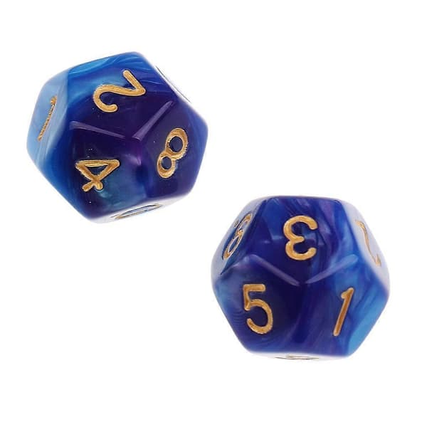 10 stk. 12-sidige terninger D12 polyedriske terninger for terninger Hvit{h} Blue Purple