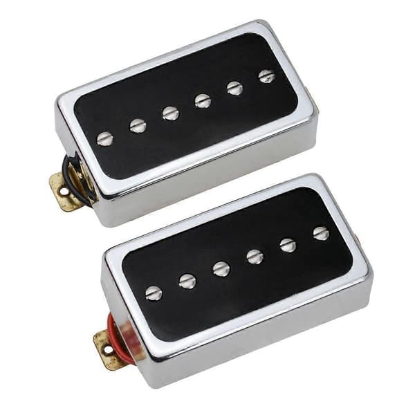 P90 Elektrisk Gitarr Pickup Humbucker Storlek Single Coil Pickup Hals och Stall Gitarrdelar och Tillbehör Silverblack