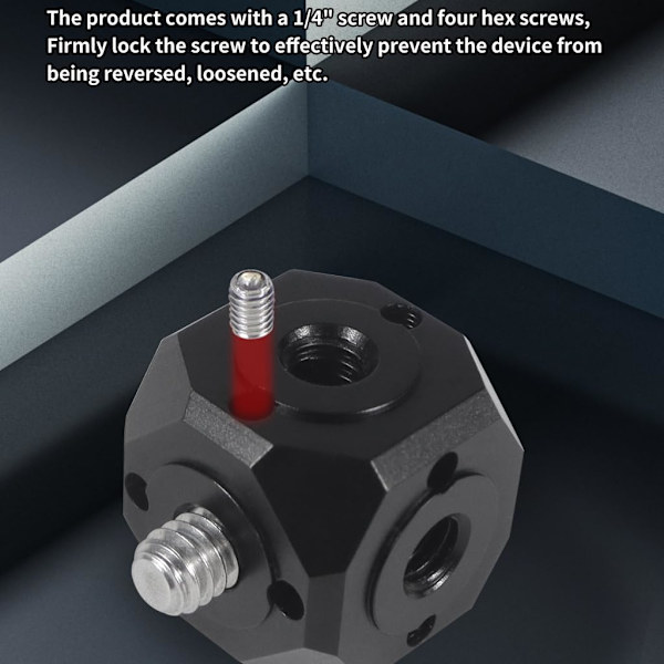 Ruuvireikäkiinnitys Magic Cubic Mount Adapter 1/4\" 3/8\" Yhteensopiva GoPro DSLR-kameroiden kotelon salaman kanssa
