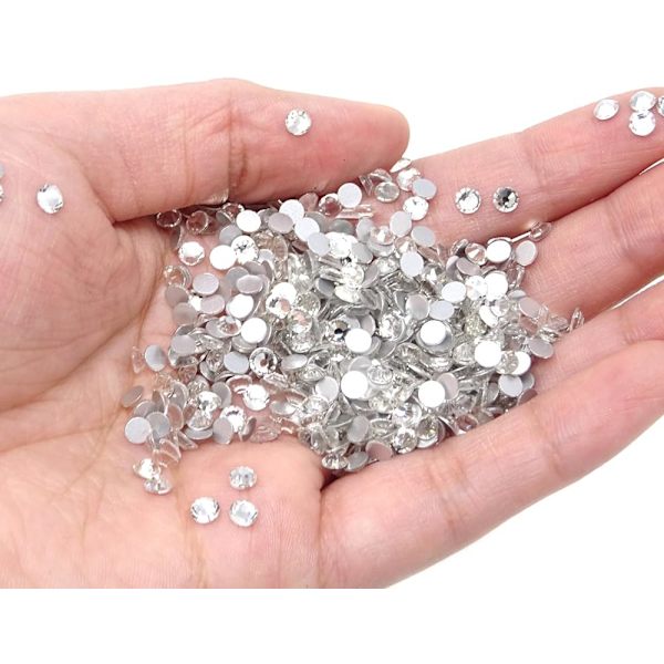 1440 st 4 mm ss16 gnistrande runda flatback strass kristaller, icke-självhäftande