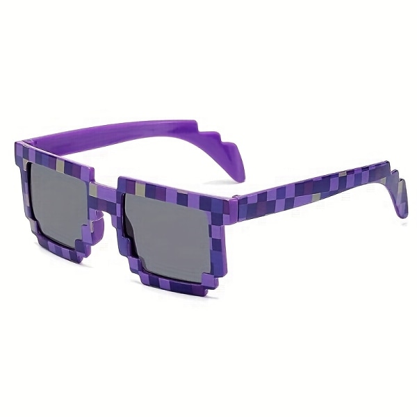 Förtjusande Cool Pixel Design Ram Casual Solglasögon, Herr Dam Holiday Party Dekorer Foto rekvisita Purple