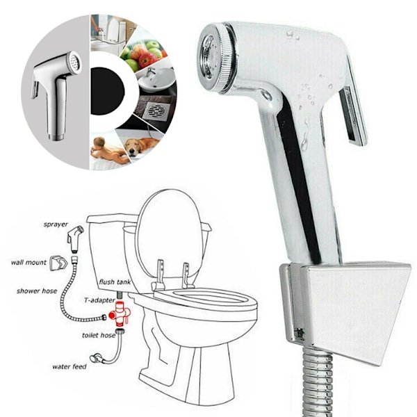 Dusjhode Toalett Bidet Sprayer Håndholdt Kran SET 1