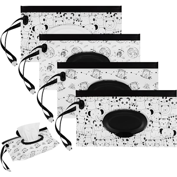 4-pack baby - extra stora återanvändbara fodral (svart och