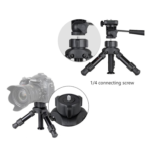 Reise-tripod Mini kamera-tripod med 360 graders kuleledd-tripod