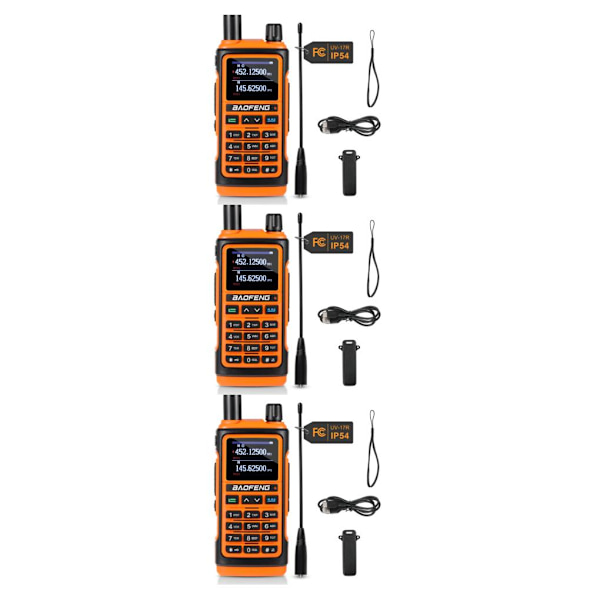 1/2/3 UHF/VHF langaton taajuuskopiointi kädessä pidettävä amatööriradio KELTAINEN YELLOW 3 Sets