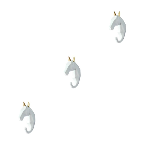 1/2/3/5 Robust og holdbar dyrehoved nøglekrog til enkel hvidguld (hest) White gold (horse) 3 Sets