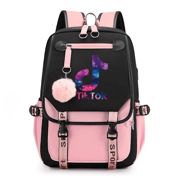 Tik Tok Creative Leisure Skulderveske Ryggsekk Skolesekk Turist Ryggsekk 30in Y Girl Powder