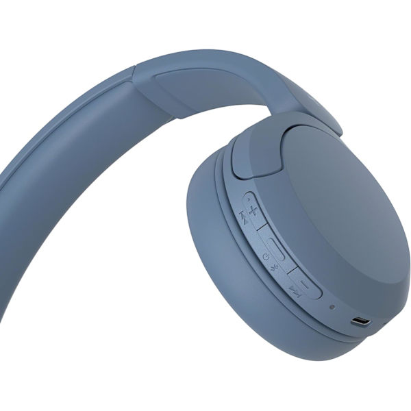 For Sony WH-CH520 trådløse Bluetooth-hodetelefoner, opptil 50 timers batterilevetid med hurtiglading og hodebåndsstil, blå
