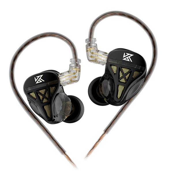 KZ-DQS 3,5 mm plugghodetelefoner med dynamisk lyd HIFI In-ear mikrofon kablet hodetelefon sport spill headset spill ørepropper 0.09 A