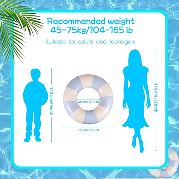 Badring, Blå, Vit, Ø 75 cm