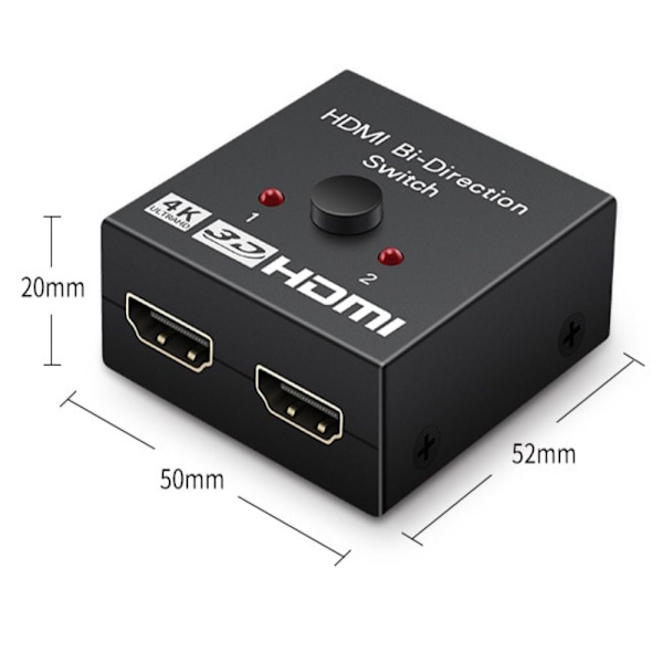 4K HDMI-switch 2 porte - Bidirektionel HDMI-switcher