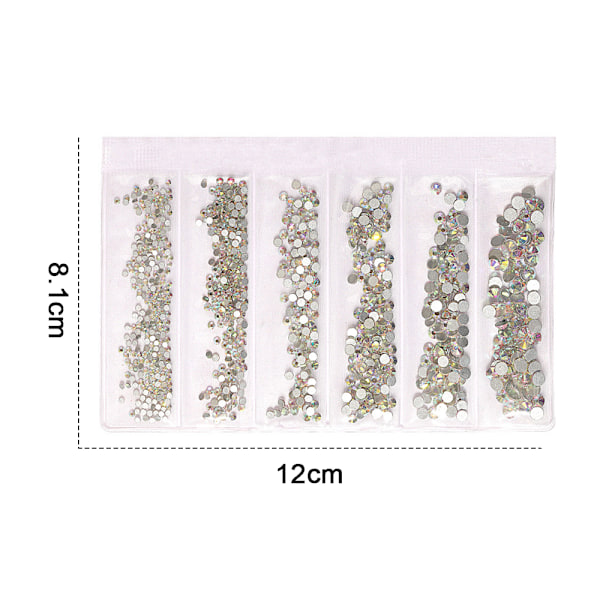 Blandade storlekar Flatback glas kristall strass