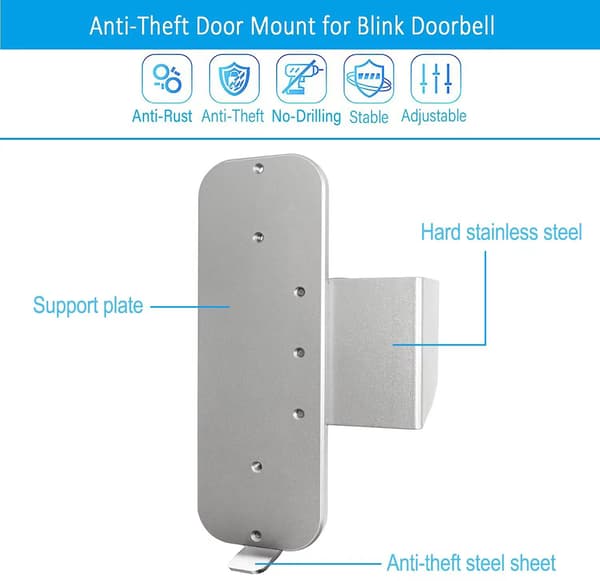 Blink Video Doorbell -kiinnitysklipsi (hopea) - Ei porausta -