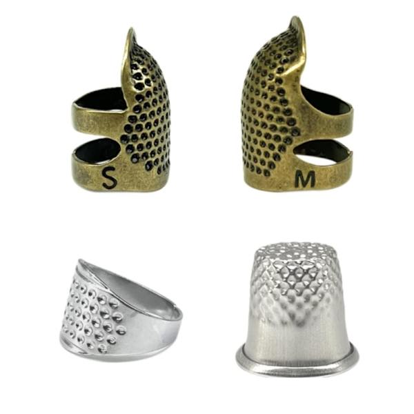 SömnadsTumme Metall Tumme Ringar Justerbara Metall Finger Skydd Ringar Läder Mynt Finger Skydd, Sömnad Finger Skydd 0.02 N