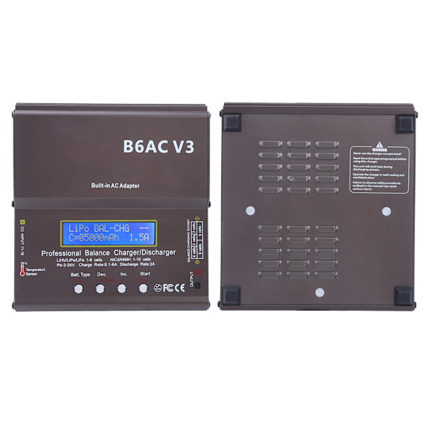 Älykäs 80 W:n tasapainolaturin Ni-Mh Ni-Cd -akkupakkausmallille B6ACV3 AC100-240V (EU-pistoke)
