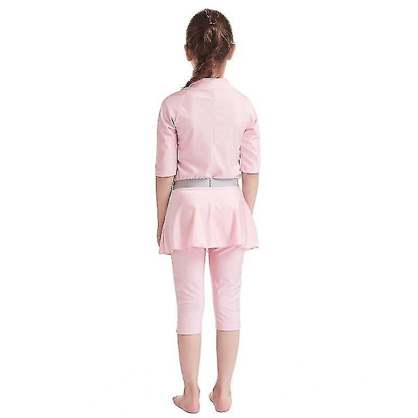 Perfekt flickor barn muslimsk badkläder islamisk badkläder mild hud Burkini badkläder strandkläder - Perfekt rosa pink 12-13 Years