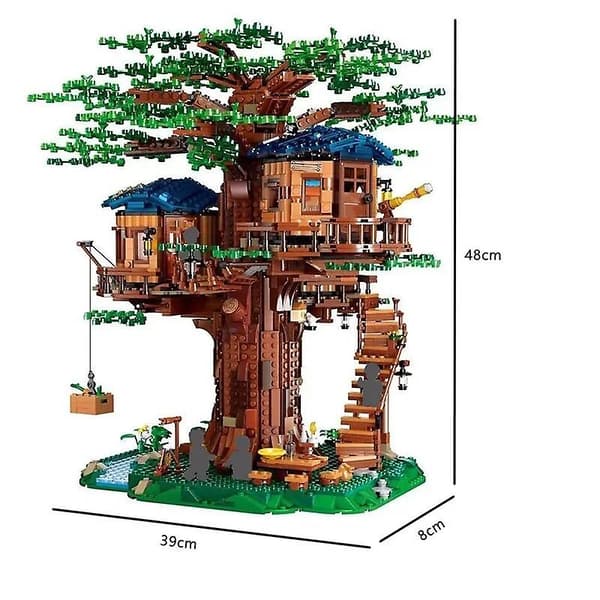 Fire årstider træhuse jungle byggeklods IDEAS serie MOC 21318 byggeklodsmodel samlelegetøj børnegave (BT)