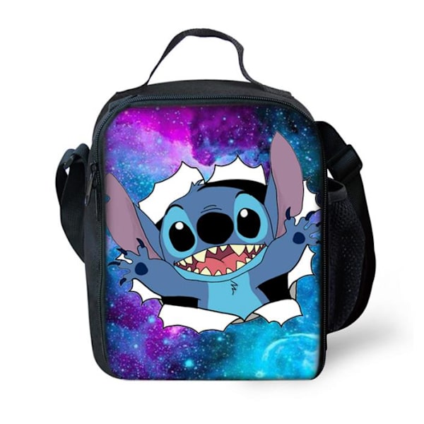 Lasten tytöille ja pojille Lilo ja Stitch -lounaslaukku kouluun ja toimistoon A