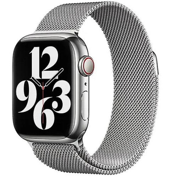 Apple sølv rustfrit stål milanesisk loop til 38mm 40mm 41mm ure