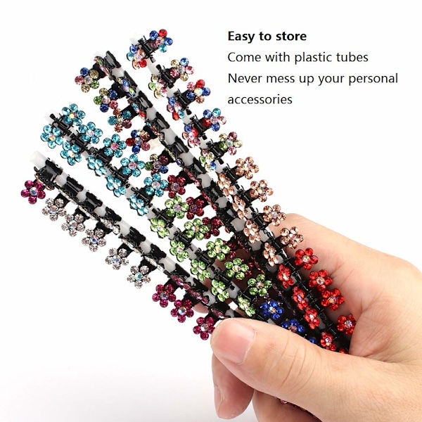 84 stycken Mini Hårklämmor Anti-Halk Grepp Klor Klämmor Glitter Teet