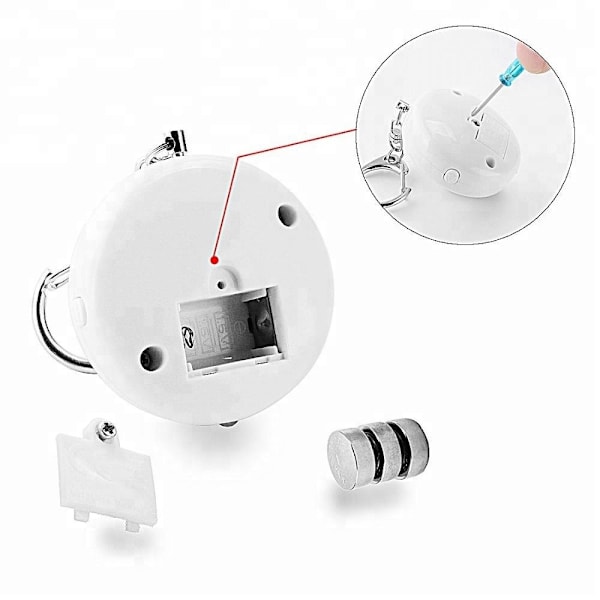 Vit upplyst cirkulär larm hög decibel kvinnlig självförsvar nödanordning, larm nödlarm personligt larm