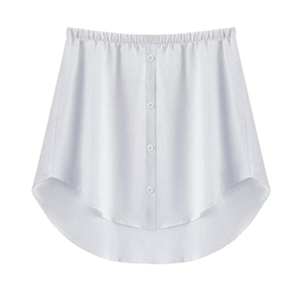 Skjorta Förlängare Justerbar Lager Falska Toppar Sweeper Hem med Elastisk Midja Vit White XL